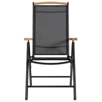 Sedie da Giardino Pieghevoli 4 pz in Alluminio e Textilene Nere cod mxl 5747