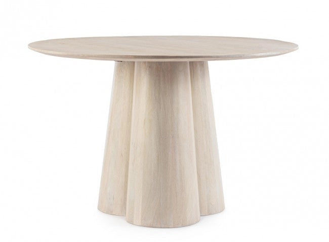 Tavolo Rotondo Fisso Ø 120x77 cm Caffè White in Legno