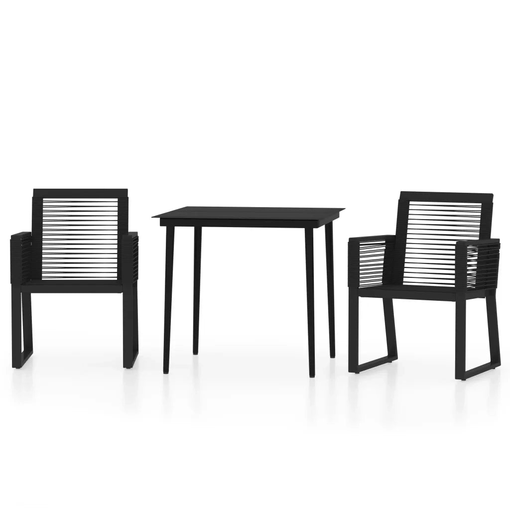 Set Mobili da Pranzo per Giardino 3 pz | Set Salotto da Giardino Nero