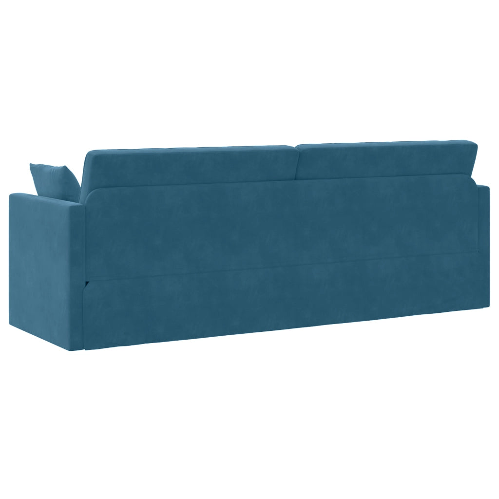 Divano Letto 2-in-1 Blu 213x144x60 cm Velluto