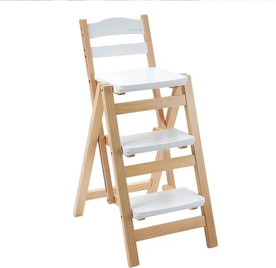 Ladderkruk opvougbile 3-traps con ripiano di stoccaggio - Sedia alta trasformabile per cucina e esterno