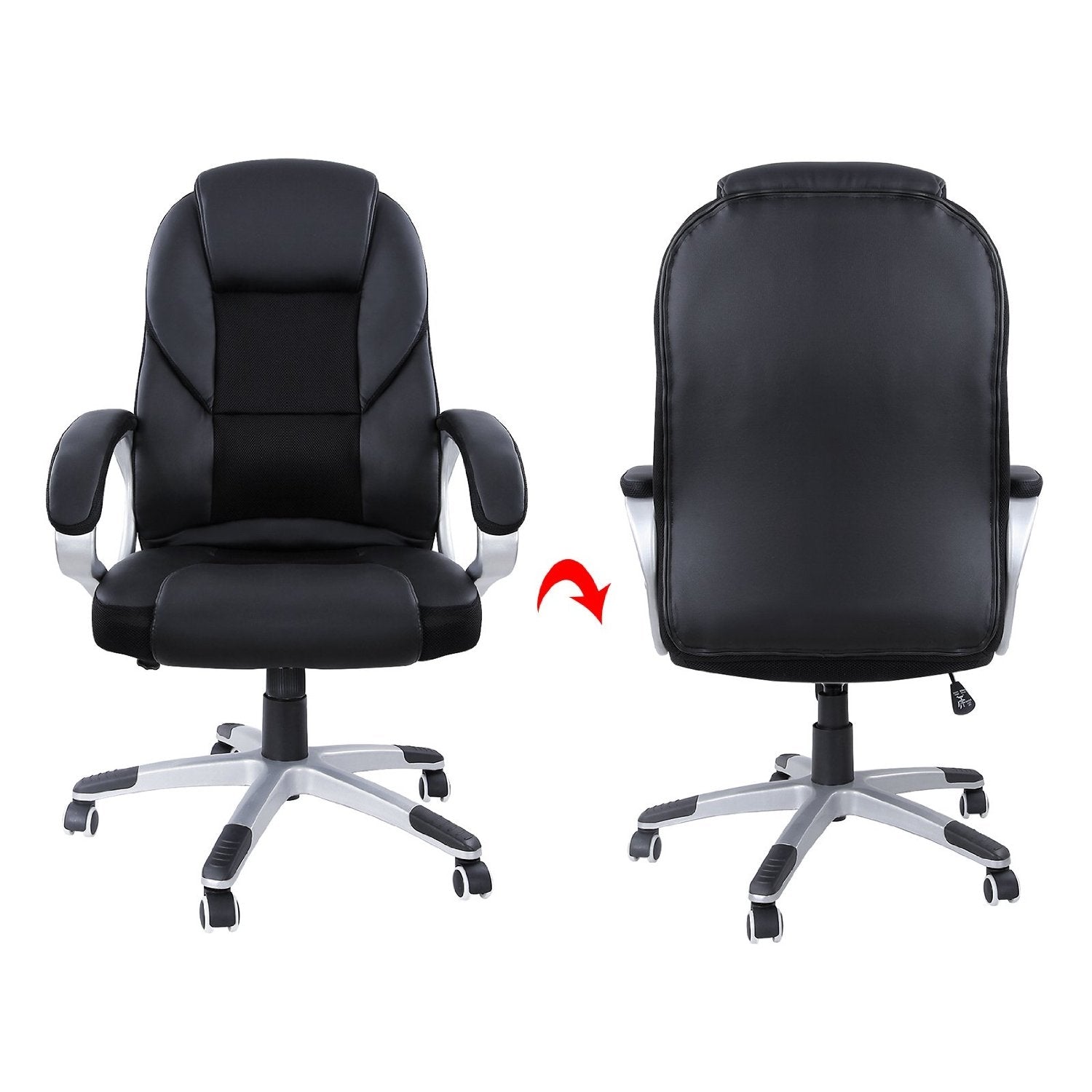 Sedia da ufficio ergonomica classica nera 150 kg max 0512009