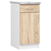 Mobile cucina modulare con piano di lavoro AKORD LIMA Bianco 40 cm 1 anta 1 cassetto inserto frontale Sonoma Quercia 40x44,5x82 cm