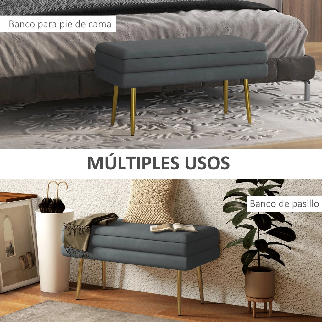 Letto contenitore con cassetti ¨C Zephmum ¨C Grigio scuro 79.5x37.5x43 cm