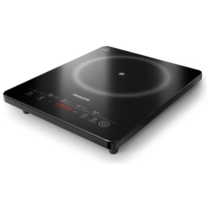Philips piastra a induzione portatile Serie 3000 HD5830-90, 2000W, 8 livelli, touch, vetroceramica, nera