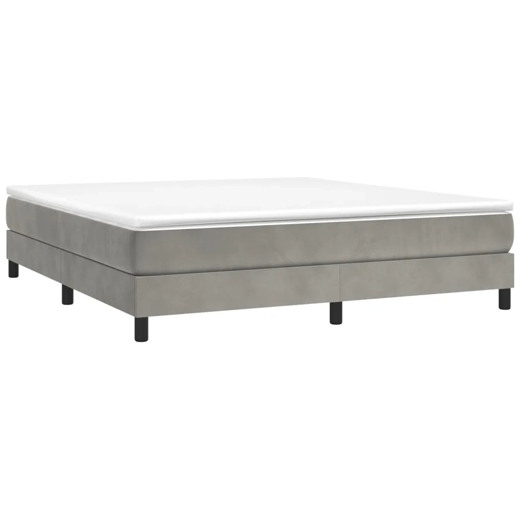 Giroletto a Molle con Materasso Grigio Chiaro 160x200cm Velluto 3144339
