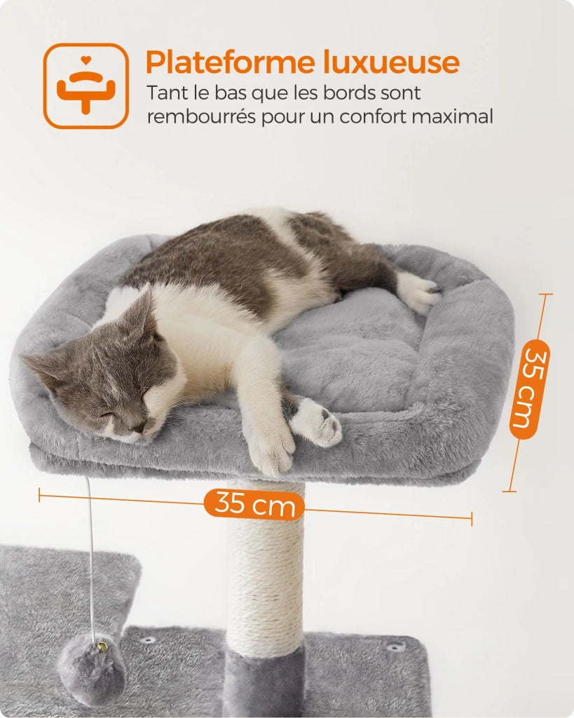 Albero per gatti con amaca torre da gioco 143 cm grigio chiaro 12_0003845