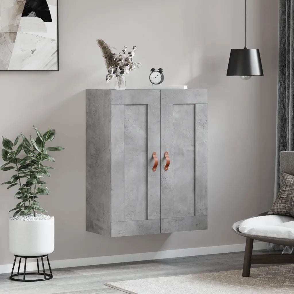 Mobile a Parete Grigio Cemento 69,5x34x90 cm Legno Multistrato 830360