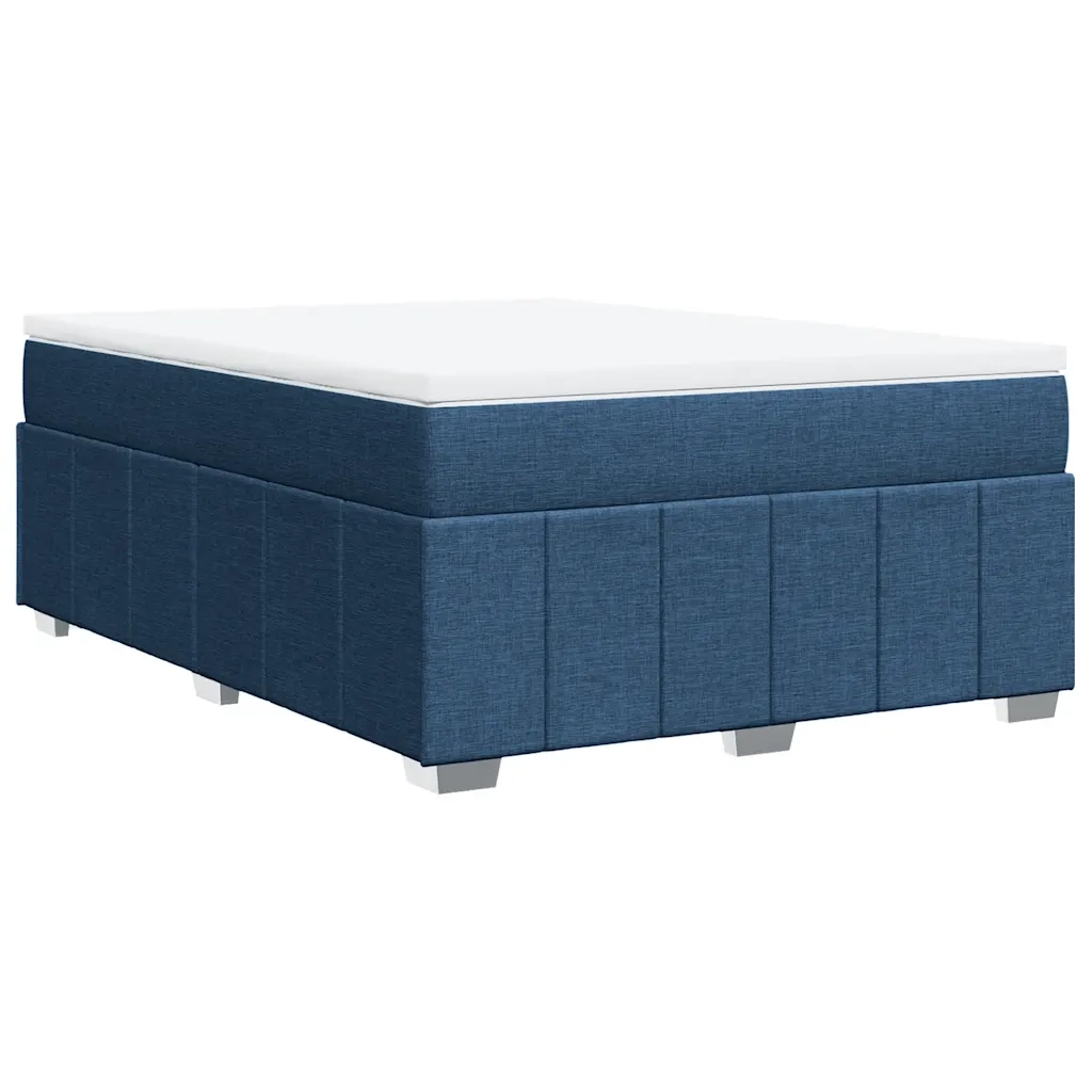 Giroletto a Molle con Materasso Blu 140x190 cm in Tessuto