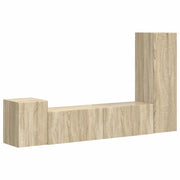Set mobile TV 4 pz | Armadietto TV | Mobile Porta TV Rovere Sonoma Legno multistrato