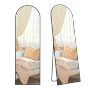 Specchio a figura intera 160 x 50 cm specchio rettangolare autoportante grande specchio da terra cornice in lega di alluminio vetro temperato per camera da letto soggiorno spogliatoio nero 12_0006598