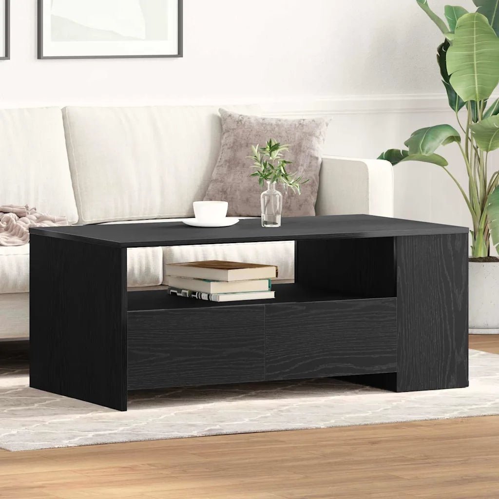 Tavolino da salotto con cassetto Rovere Nero 102 x 55 x 43,5 cm 862733