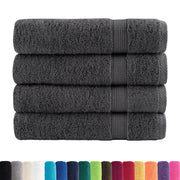 Asciugamani da doccia premium SOLUND 4 pezzi Antracite 70x140 cm 600 g/m² 137161