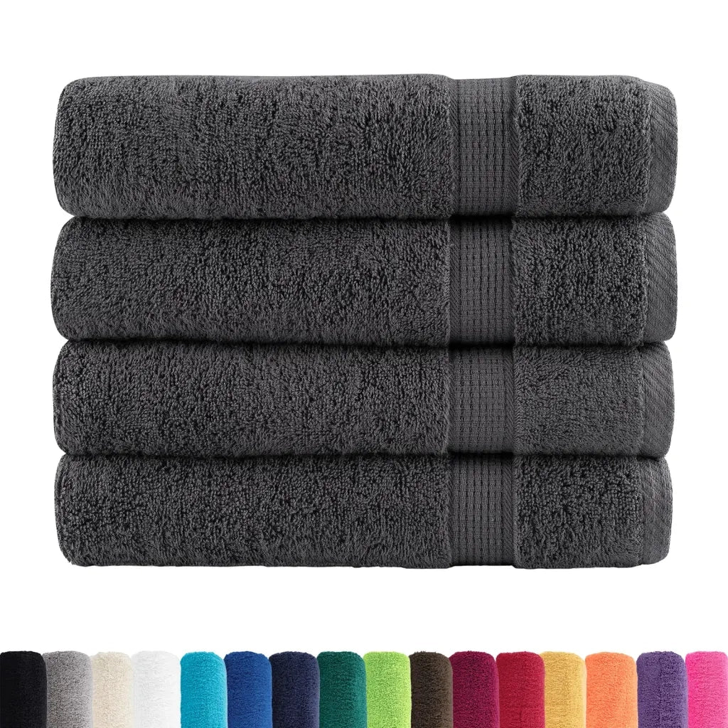 Asciugamani da doccia premium SOLUND 4 pezzi Antracite 70x140 cm 600 g/m² 137161
