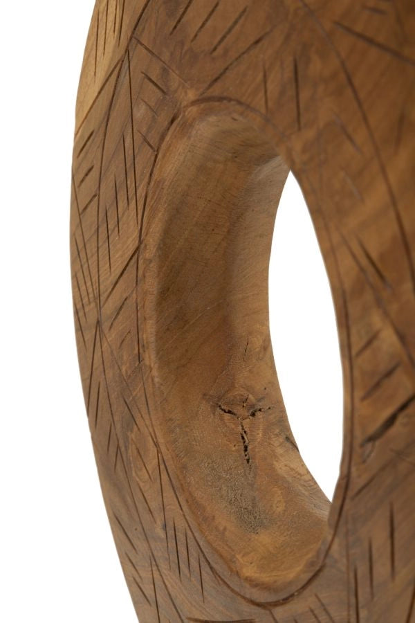 Scultura Dorat Cerchio 28x10x38 cm in Teak Riciclato