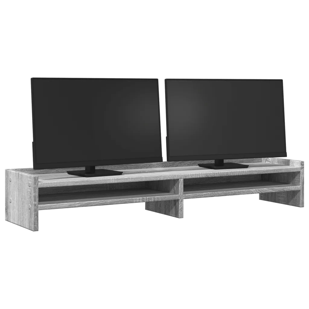vidaXL Supporto Monitor Grigio Sonoma 100x24x16 cm Legno Multistrato