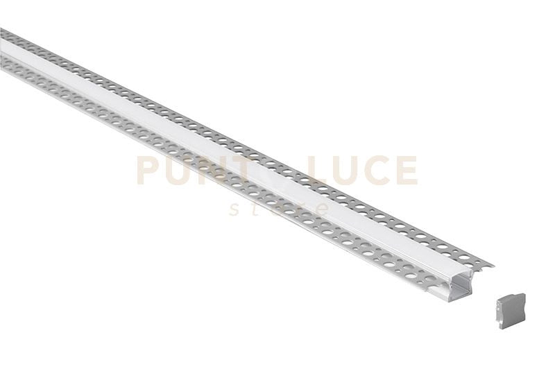 GSTP140- PROFILO IN ALLUMINIO A SCOMPARSA PER CARTONGESSO COLORE GRIGIO PIU DIFFUSORE MT2