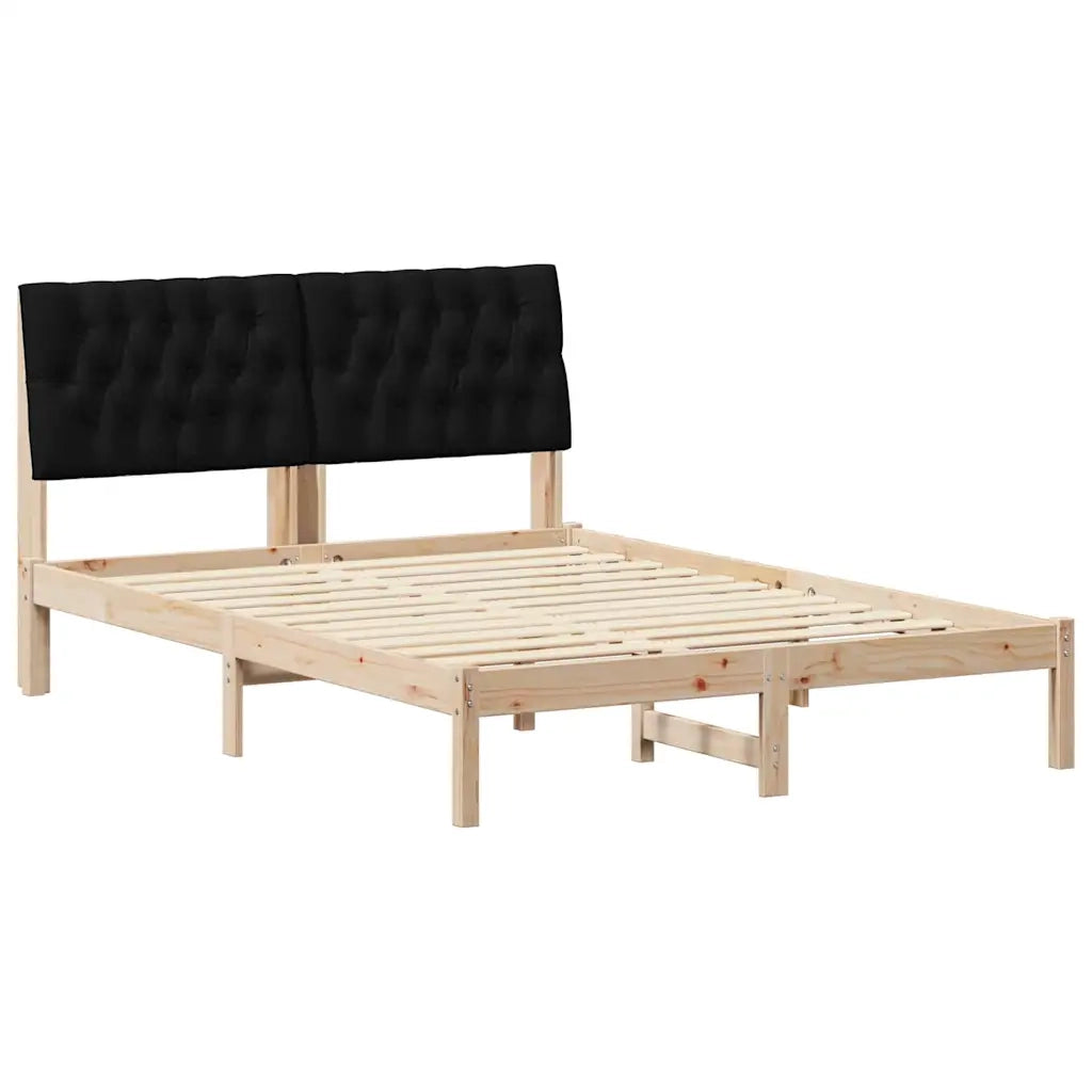 Letto con Testiera Rivestita con testiera Marrone 150 x 200 cm 3394395