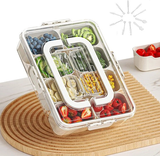 Box per snack multifunzionale - Sicura per l'alimentazione - 8 celle - Materiale PP