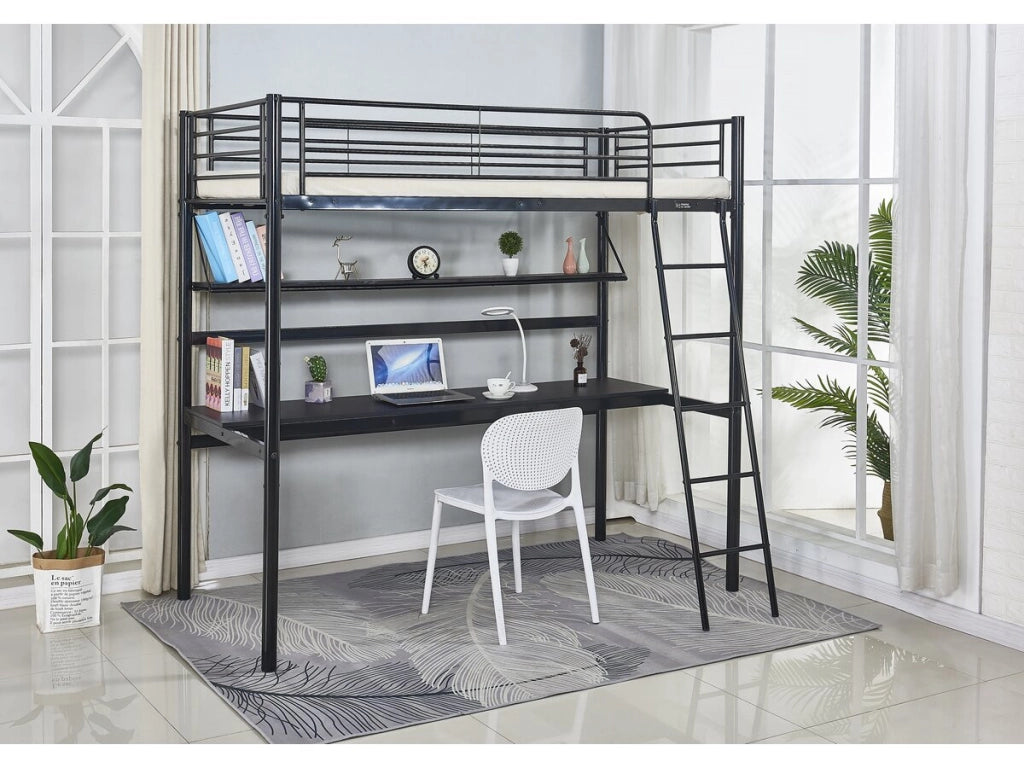 Letto a soppalco "Alona" - 90 x 190 cm - Nero