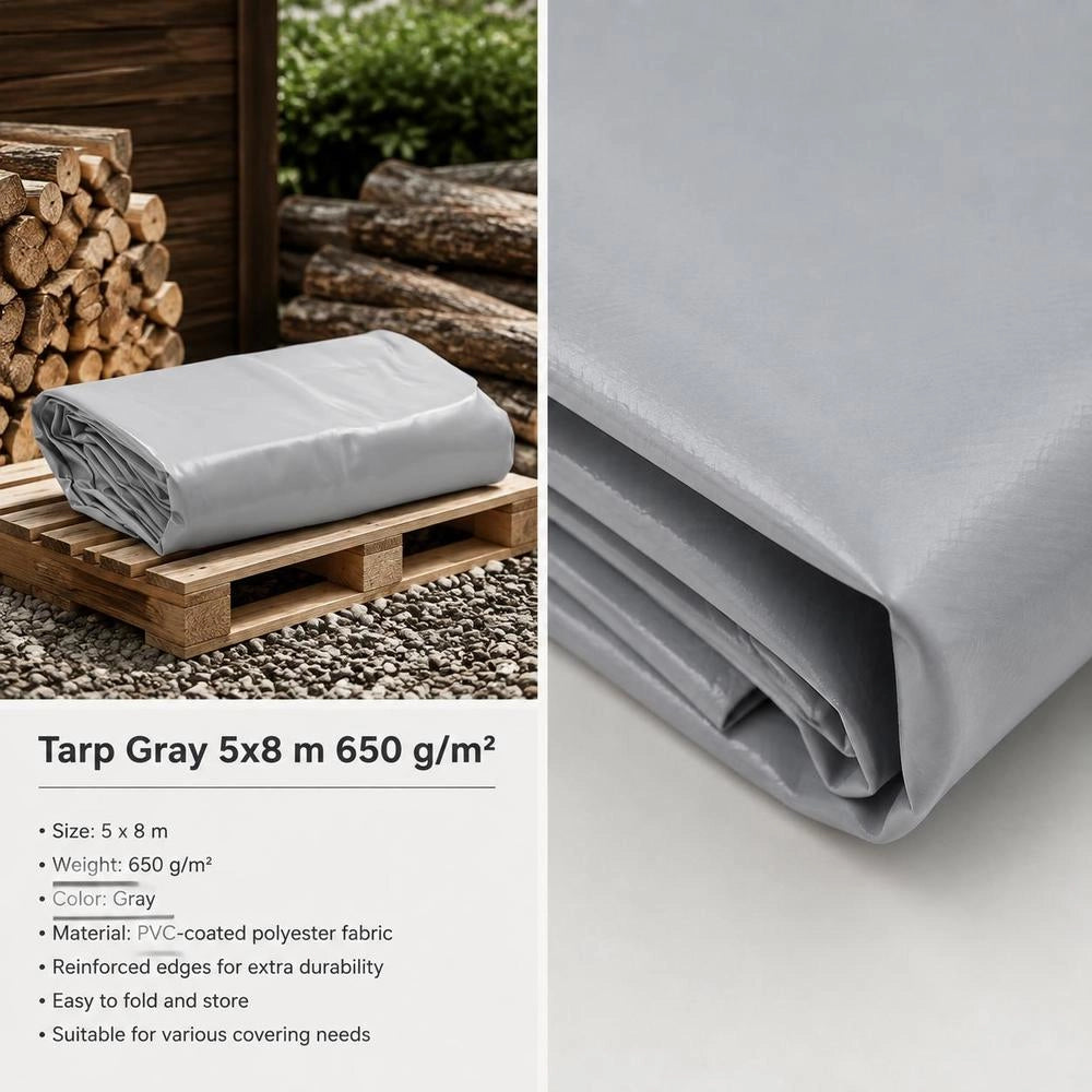 Tarpaulin Grey 5x8 M 650 G/square Meter