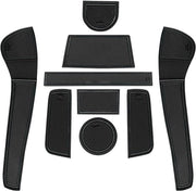 Matte antiscivolo per console centrale in gomma per VW UP, Seat MII, Skoda Citigo 2013-2023, 2024, contenitore da caffè, cassetto, porta bottiglie, 9 pezzi, nero.