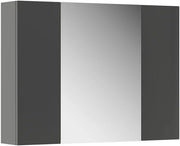 Specchio contenitore bagno Leopold, Antracite, 80 x 59.2 cm con ripiani