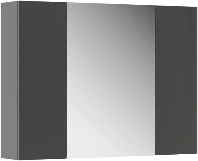 Specchio contenitore bagno Leopold, Antracite, 80 x 59.2 cm con ripiani