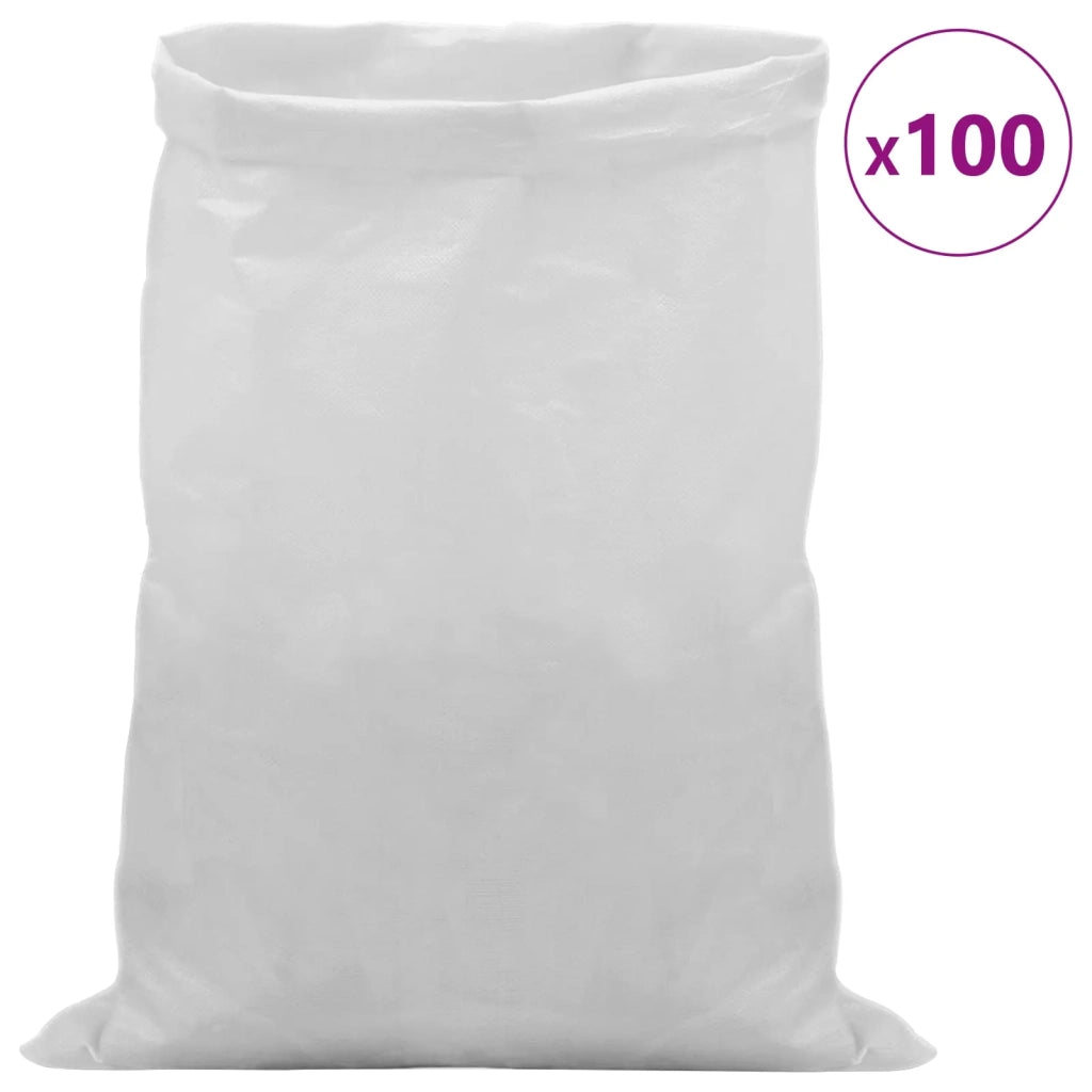 Sacchi Intrecciati 100 pcs Bianco 40 x 60 cm PP 42032371