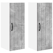 Pensile da cucina | Armadietto a muro LUCCA 2 pz Grigio Cemento 30 x 31 x 80 cm