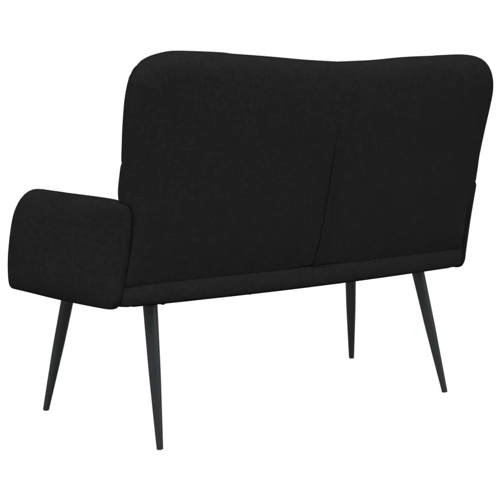 Sofa a Due Posti Nero 115 x 61 x 87 cm Tessuto