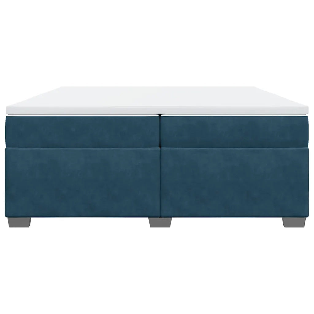 Giroletto a Molle con Materasso Blu Scuro 200x200 cm in Velluto 3285309