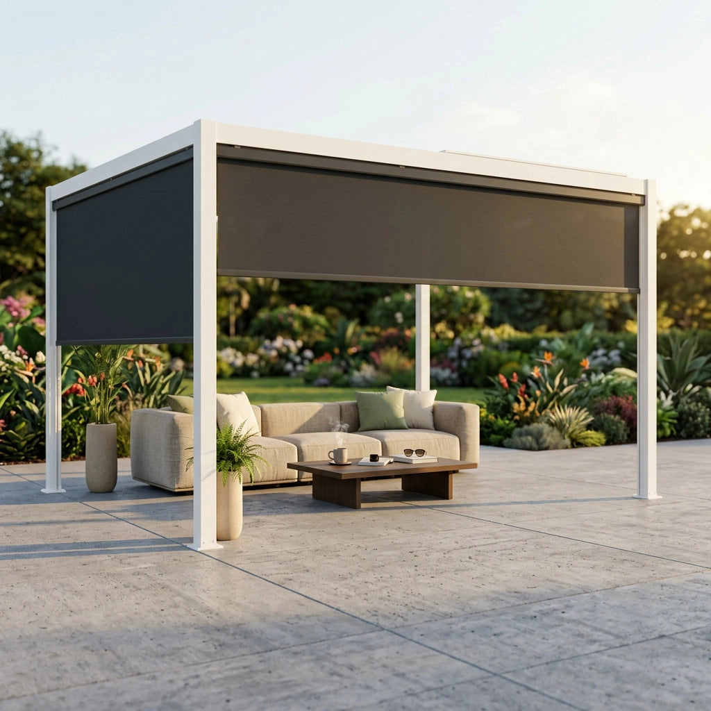 Parete laterale per pergola in alluminio textilene - TONY