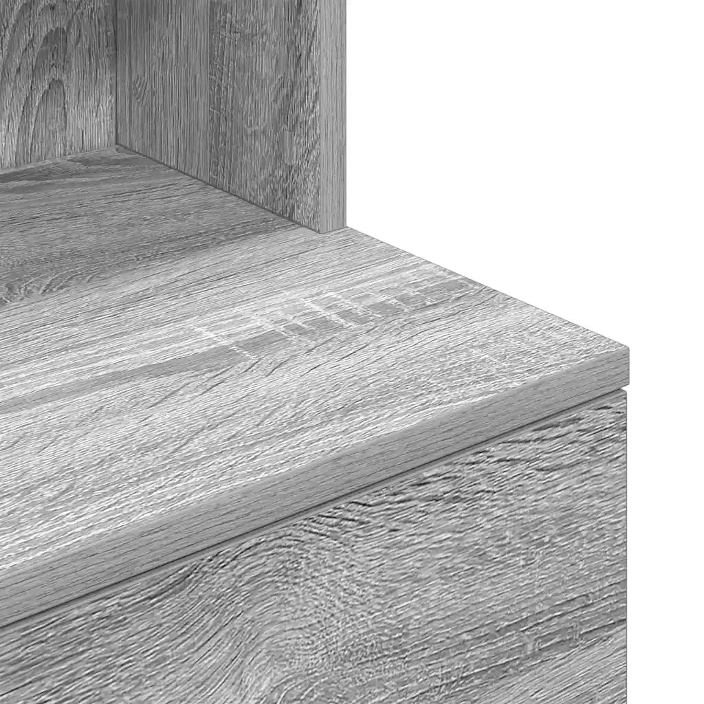 Comodino Grigio Sonoma 39x35x125 cm in Legno Multistrato 861315