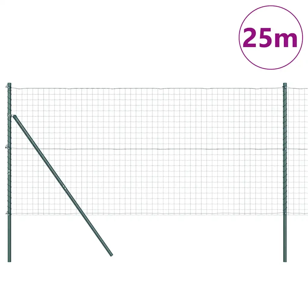 Recinzione da Giardino | Recinzione con Posto Verde 1 x 25 m Acciaio e PVC