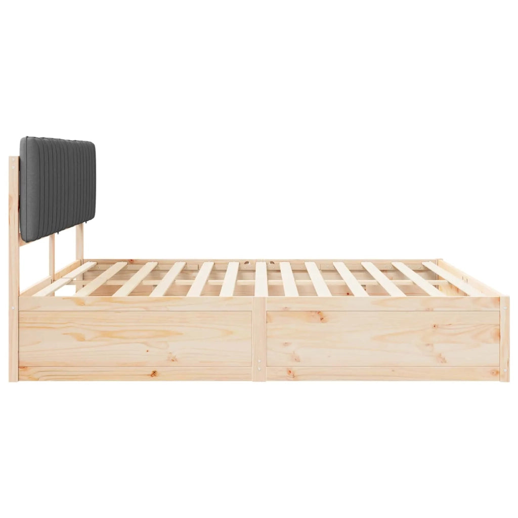 Letto con Testiera Rivestita Grigio scuro 200 x 200 cm