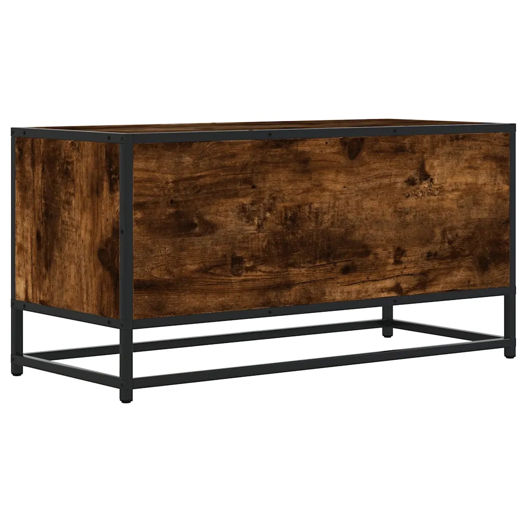 Mobile TV Rovere Fumo 80x34,5x40 cm Legno Multistrato e Metallo