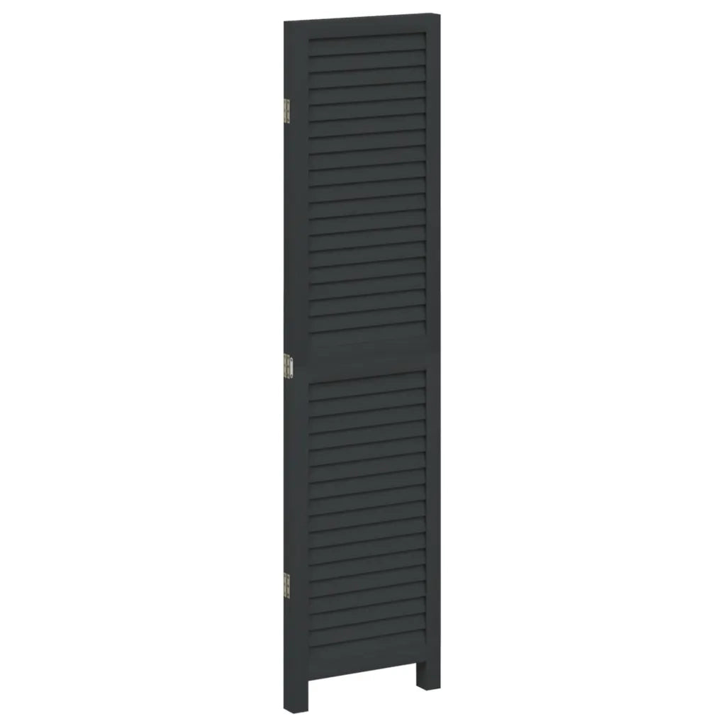 Divisorio Ambienti | Divider per stanze | Paravento 3 Pannelli Nero Legno Massello di Paulownia