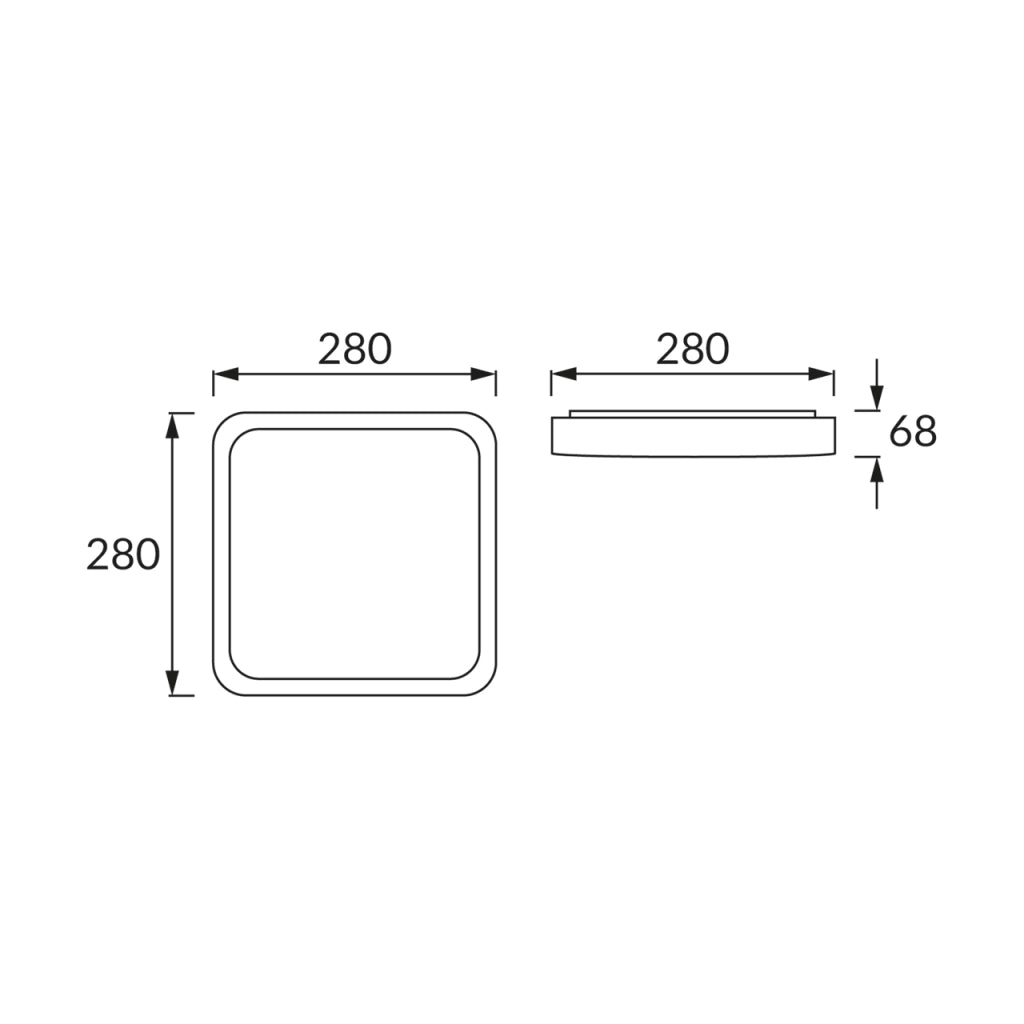 Plafoniera bagno Struhm SOLA quadrata 28cm LED 20W