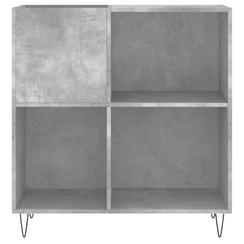 Mobile Porta Dischi Grigio Cemento 84,5x38x89 Legno Multistrato 831776