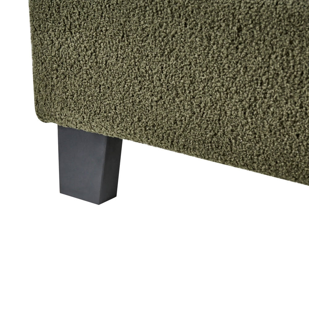 Letto matrimoniale in bouclé verde scuro con rete a doghe 180 x 200 cm stile moderno