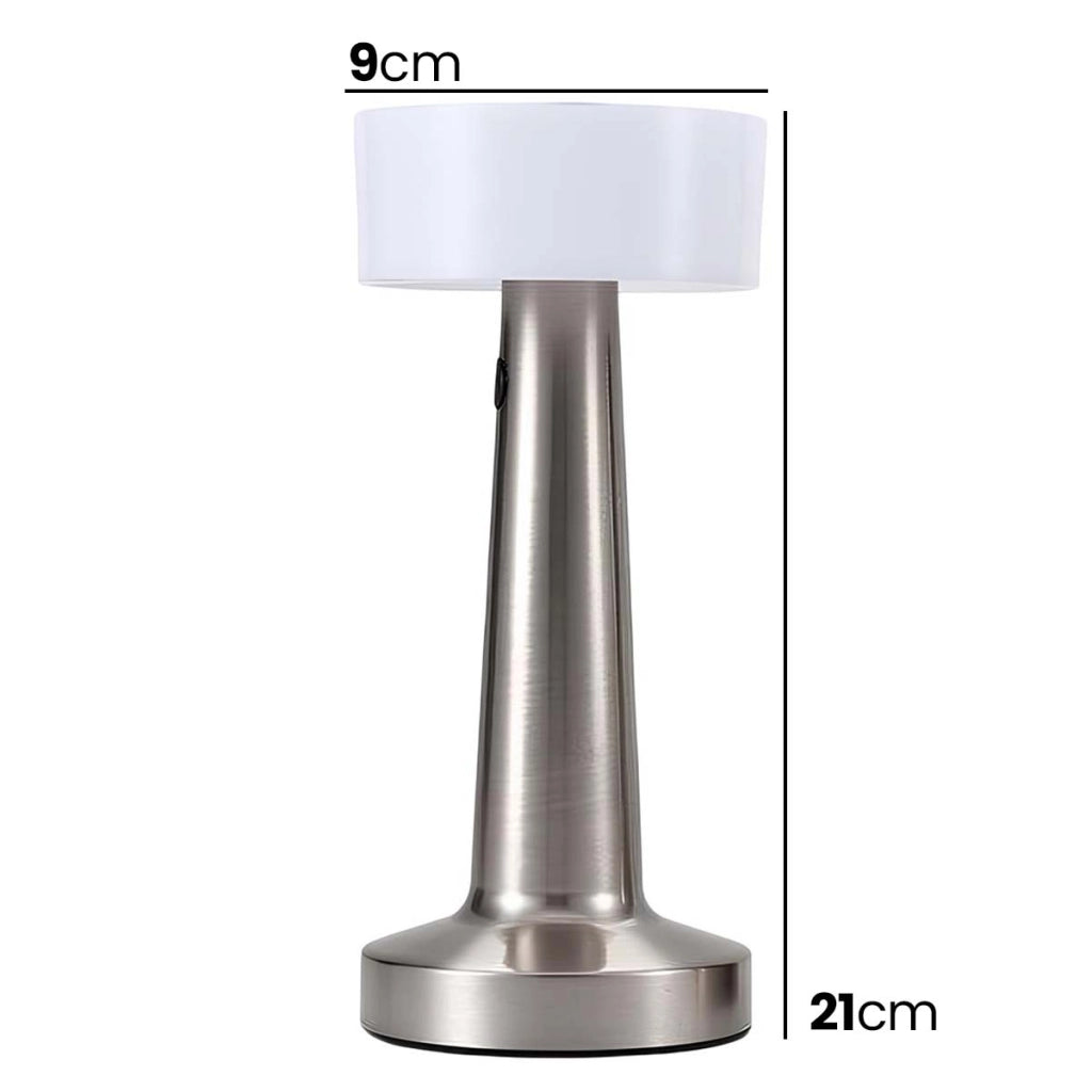 Lampada d'atmosfera LED senza fili tattile con 3 modalità di luce Argento Avizar