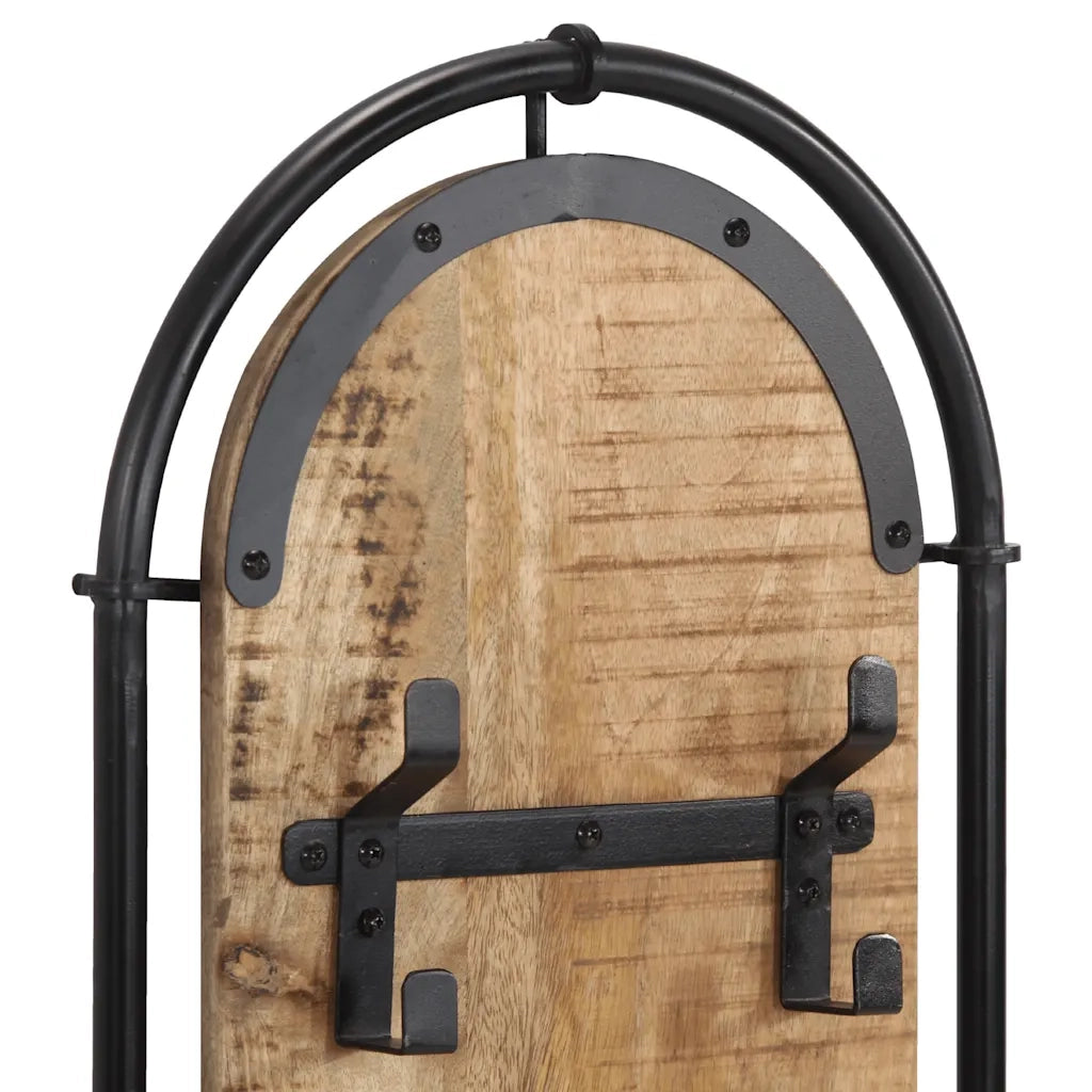 vidaXL Appendiabiti da Parete con 4 Ganci 2pz Legno Massello di Mango