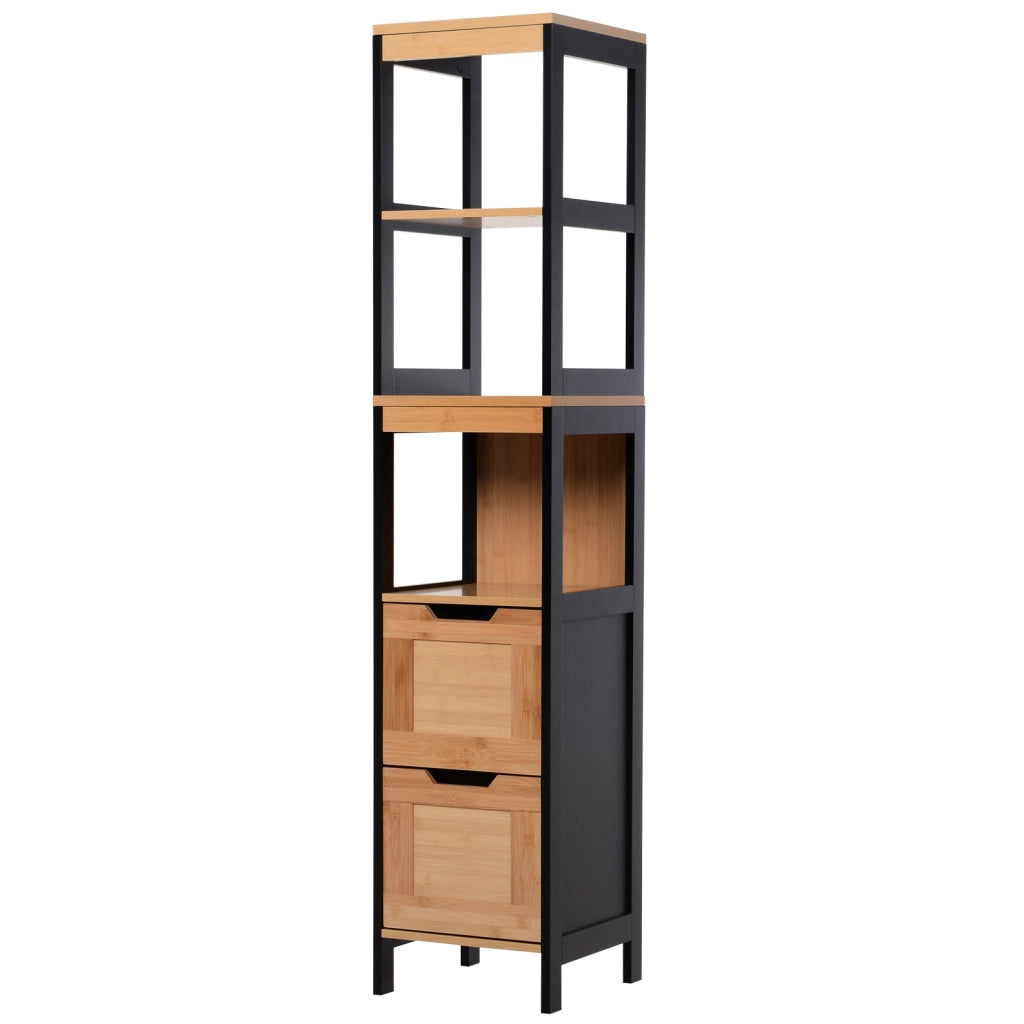 Colonna Rangement per Bagno ¨C Zephmum ¨C Nero Bamb¨´ 30x30x144 cm