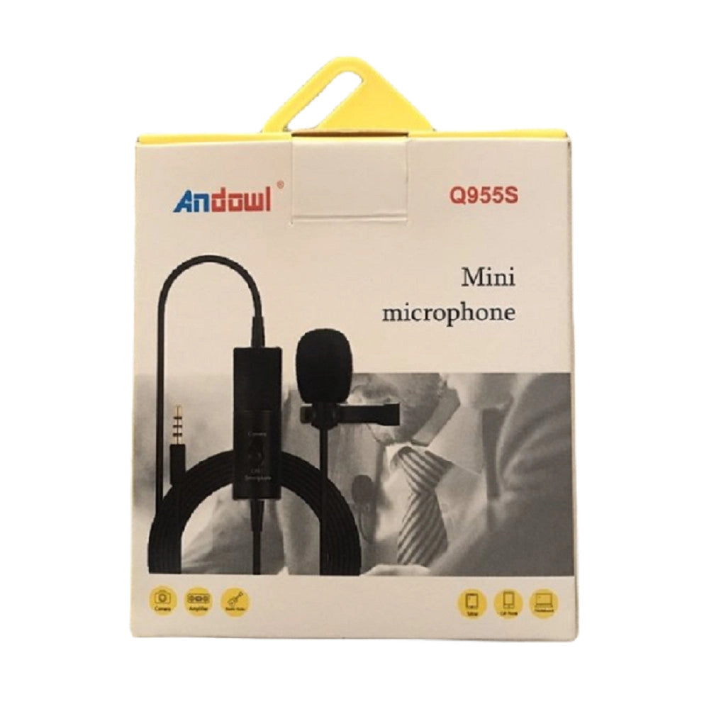 Trade Shop - Mini Microfono Lavalier Omnidirezionale 360° Per Smartphone Fotocamera Q-955s -