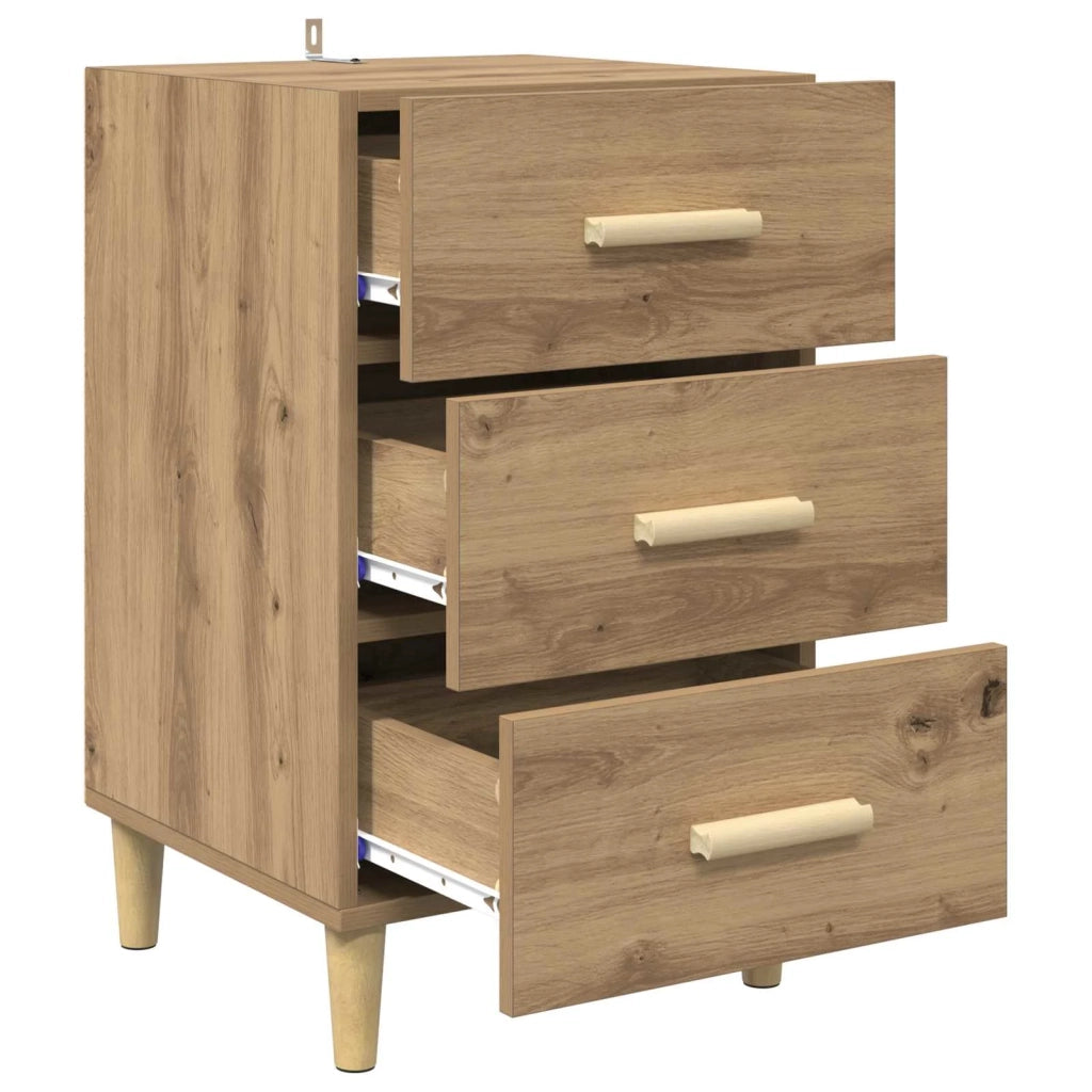 Comodino | Armadio da Notte | Mobiletto da notte Rovere artigianale 40 x 40 x 66 cm