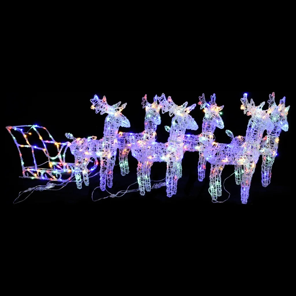 Decorazione Natalizia Renne e Slitta 320 LED Acrilico 3100426