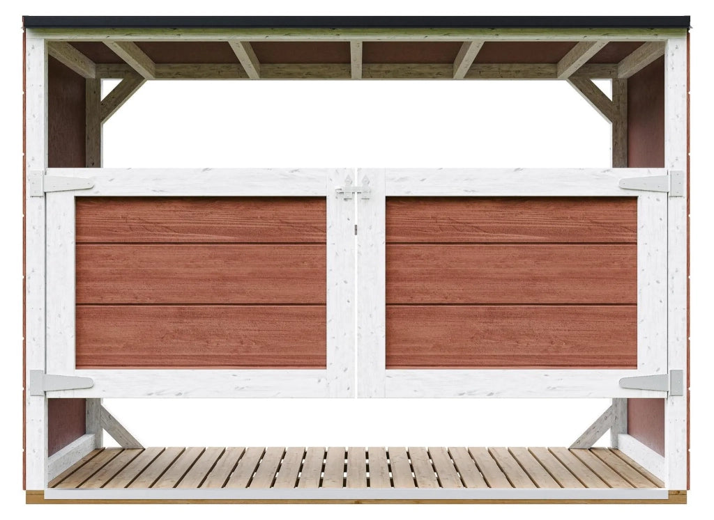 Casetta da giardino per bidoni spazzatura 3x240L - Timbela M982A-REDWOOD RED