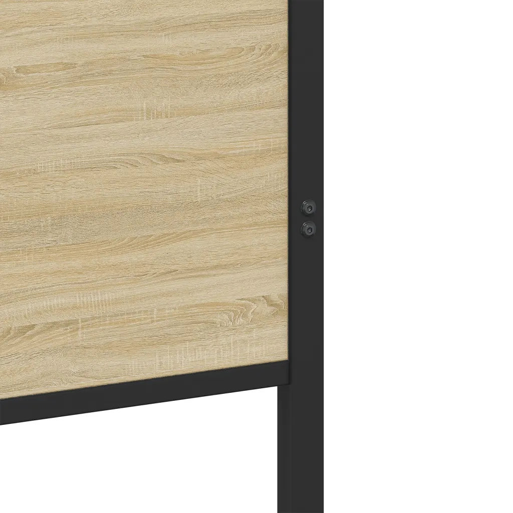 vidaXL Giroletto senza Materaso in Metallo Rovere Sonoma 80x200 cm