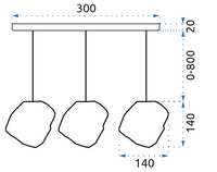 Lampada Ice App320 Ghiaccio Modern Design Loft Triplo